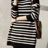 Casual Versatile Striped Knitted Dress