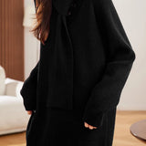 Casual Versatile Scarf-Collar Long Sweater