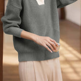 Casual Versatile Lapel Fake Two-Piece Sweater