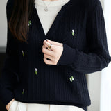 Casual Ribbed Jacquard Fake Two-Piece Sweater