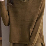 Casual Versatile Ribbed Paneled Fake Two-Piece Shirt