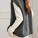 Casual Versatile Solid-Color V-Neck Vest