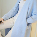 Casual Versatile Solid-Color Ribbed Batwing Sleeve Coat