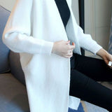 Casual Versatile Solid-Color Ribbed Batwing Sleeve Coat
