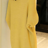 Casual Versatile Solid-Color Ribbed Batwing Sleeve Coat
