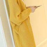 Casual Versatile Solid-Color Ribbed Batwing Sleeve Coat