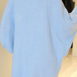 Casual Versatile Solid-Color Ribbed Batwing Sleeve Coat