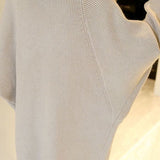 Casual Versatile Solid-Color Ribbed Batwing Sleeve Coat