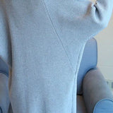 Casual Versatile Solid-Color Ribbed Batwing Sleeve Coat