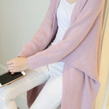 Casual Versatile Solid-Color Ribbed Batwing Sleeve Coat
