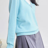 Casual Versatile Bow-Knot Fake Two-Piece Sweater