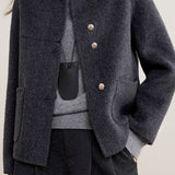 Casual Versatile Asymmetric Split Woolen Coat