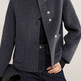 Casual Versatile Asymmetric Split Woolen Coat