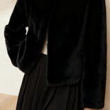 Exquisite Elegant Single-Button Fleece Coat