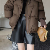 Casual Versatile Fur-Collar Short Cotton-Padded Coat