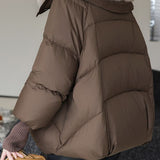 Casual Versatile Fur-Collar Short Cotton-Padded Coat
