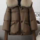 Casual Versatile Fur-Collar Short Cotton-Padded Coat