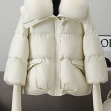 Casual Versatile Fur-Collar Short Cotton-Padded Coat