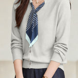 Casual Versatile Crew Neck Scarf-Tie Cardigan