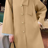 Elegant Temperament Bow-Knot Sash Trench Coat