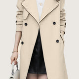 Casual Versatile Color-Block Piped Trench Coat - liwisi