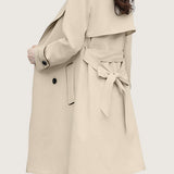 Casual Versatile Color-Block Piped Trench Coat - liwisi
