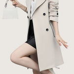 Casual Versatile Color-Block Piped Trench Coat - liwisi