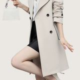 Casual Versatile Color-Block Piped Trench Coat - liwisi