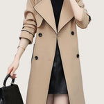 Casual Versatile Color-Block Piped Trench Coat - liwisi