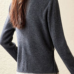 Casual Versatile Solid-Color Asymmetric Overlapped Sweater - liwisi