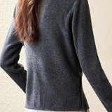 Casual Versatile Solid-Color Asymmetric Overlapped Sweater - liwisi