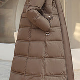 Casual Versatile Solid-Color Fur-Collar Overcoat