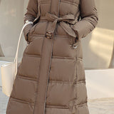Casual Versatile Solid-Color Fur-Collar Overcoat