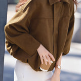 Casual Versatile Lapel Suede Jacket