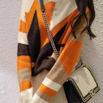 Casual Versatile Crew Neck Asymmetric Color-Block Knitted Top - liwisi