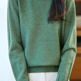 Casual Versatile Crew Neck Ribbed Hollow-Out Sweater - liwisi