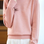 Casual Versatile Crew Neck Ribbed Hollow-Out Sweater - liwisi