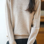 Casual Versatile Crew Neck Ribbed Hollow-Out Sweater - liwisi