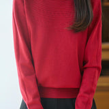 Casual Versatile Crew Neck Ribbed Hollow-Out Sweater - liwisi