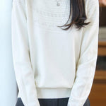 Casual Versatile Crew Neck Ribbed Hollow-Out Sweater - liwisi