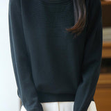 Casual Versatile Crew Neck Ribbed Hollow-Out Sweater - liwisi