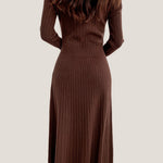 Elegant Temperament Slim-Fit Gold Thread Wheat Ear Trim Dress - liwisi