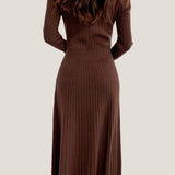 Elegant Temperament Slim-Fit Gold Thread Wheat Ear Trim Dress - liwisi