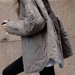 Casual Versatile Solid-Color Patchwork Cotton-Padded Coat - liwisi