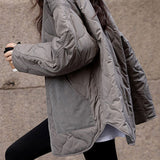 Casual Versatile Solid-Color Patchwork Cotton-Padded Coat - liwisi