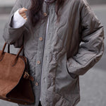 Casual Versatile Solid-Color Patchwork Cotton-Padded Coat - liwisi