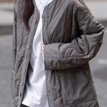 Casual Versatile Solid-Color Patchwork Cotton-Padded Coat - liwisi