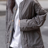 Casual Versatile Solid-Color Patchwork Cotton-Padded Coat - liwisi