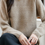 Casual Crew Neck Pullover Hollow-Out Raglan Long-Sleeve Sweater