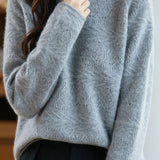 Casual Crew Neck Pullover Hollow-Out Raglan Long-Sleeve Sweater